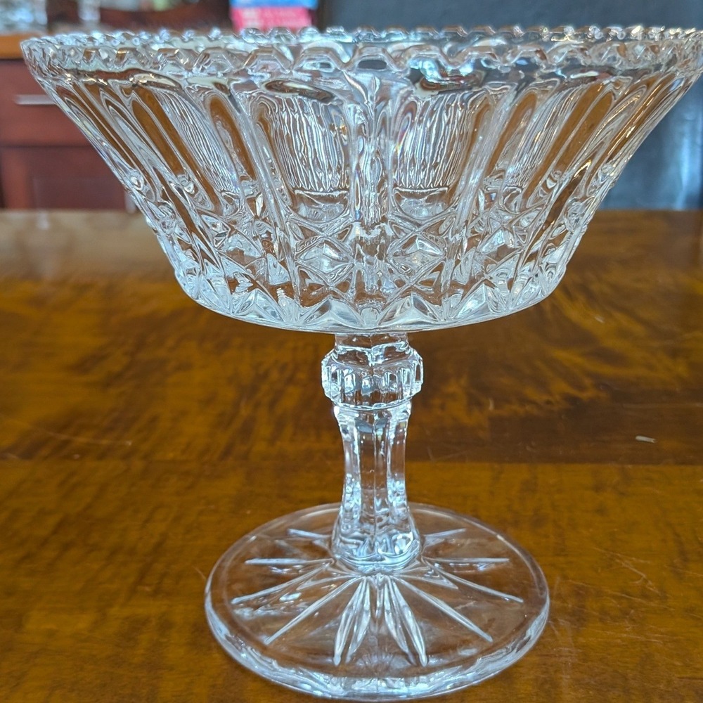 Vintage American Brilliant Cut Glass Compote